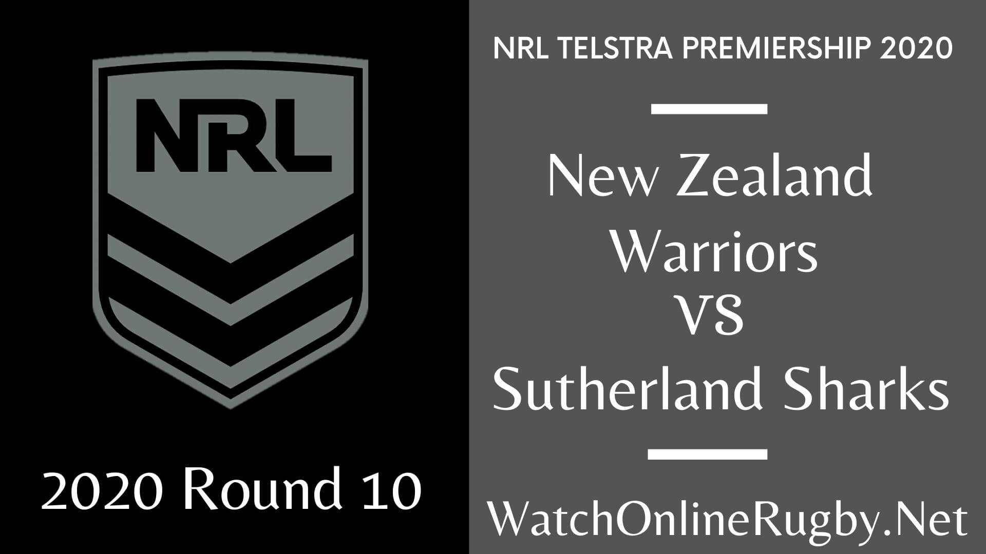 Warriors Vs Sharks Highlights 2020 Round 10 Nrl Rugby