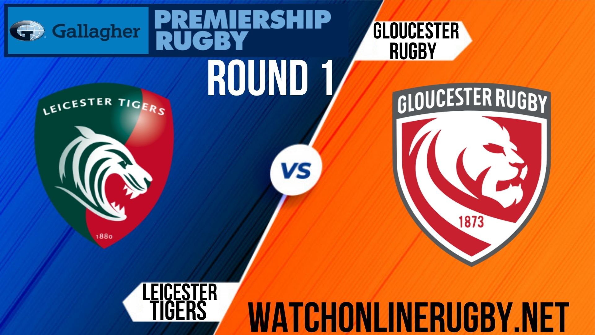 Leicester Tigers vs Gloucester Rugby Premiership Rugby 2020 RD 1