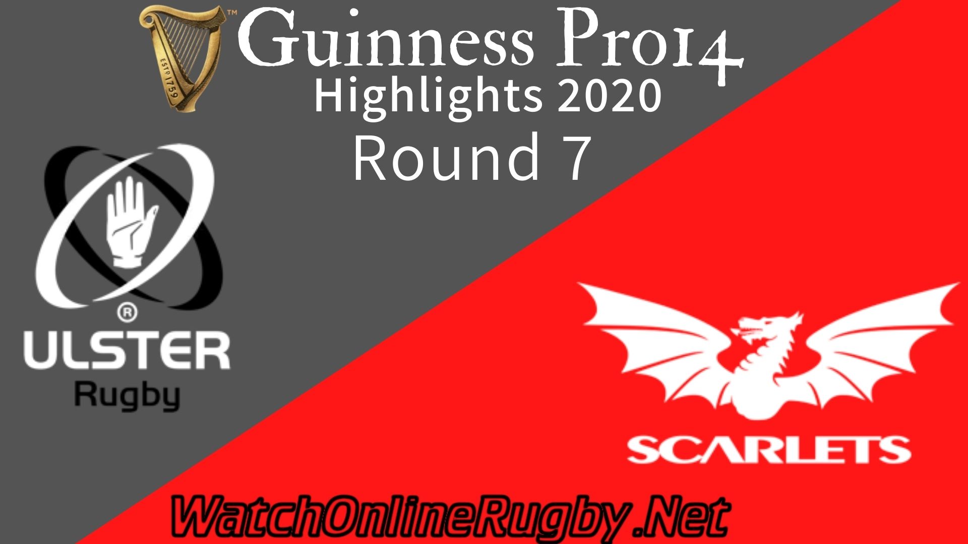 Ulster vs Scarlets Guinness PRO14 2020