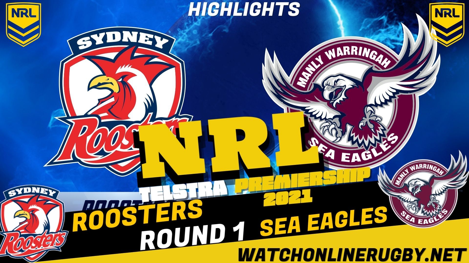 Roosters Vs Sea Eagles Highlights RD 1 NRL Rugby