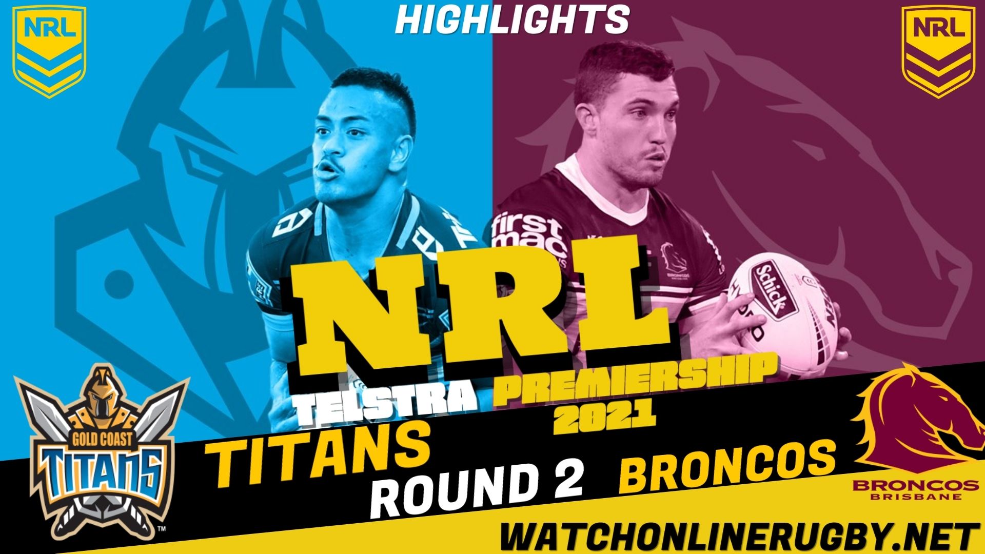 Titans Vs Broncos Highlights RD 2 NRL Rugby