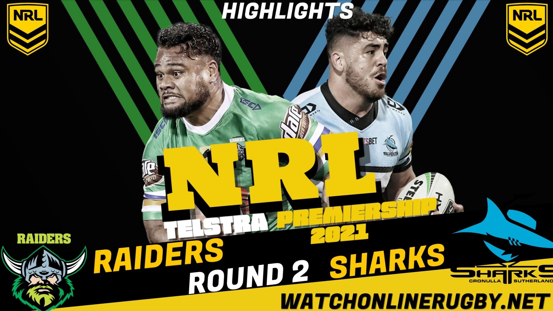 Sharks Vs Raiders Highlights RD 2 NRL Rugby