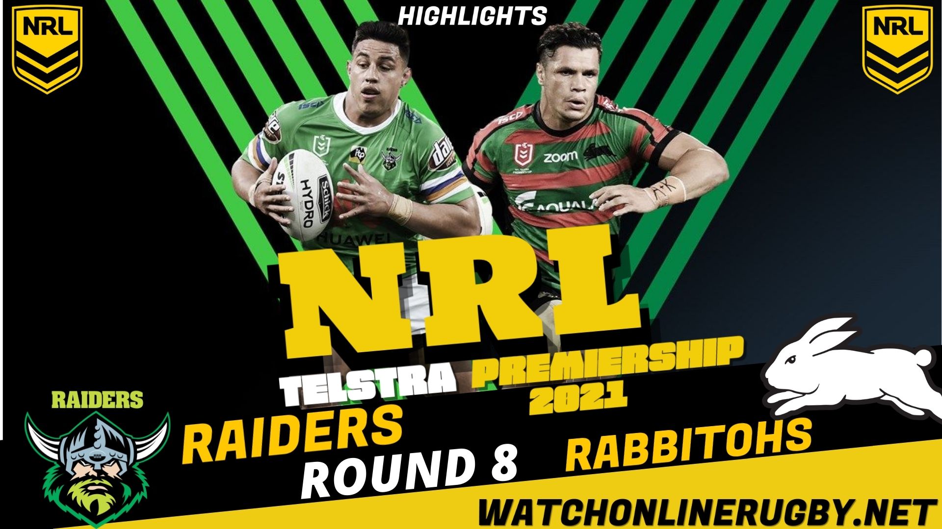 Raiders Vs Rabbitohs Highlights RD 8 NRL Rugby