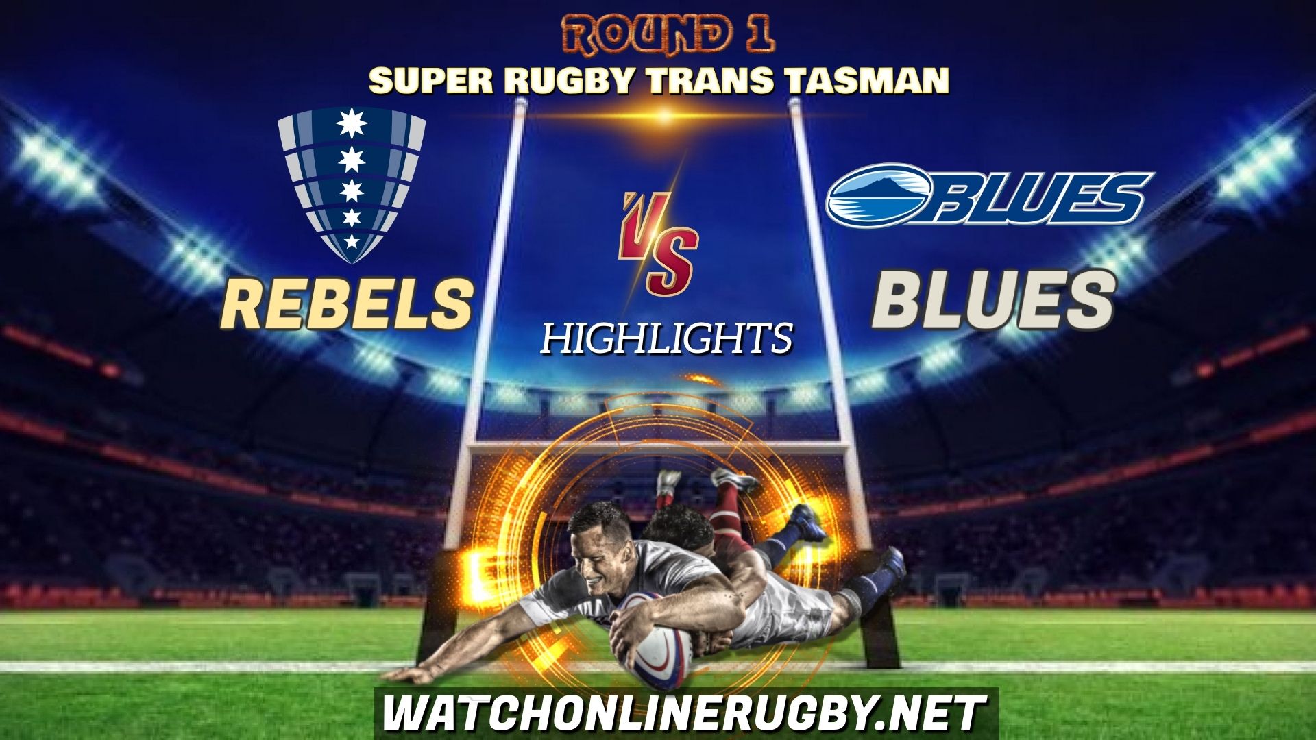 Rebels Vs Blues Super Rugby Trans Tasman 2021 RD 1