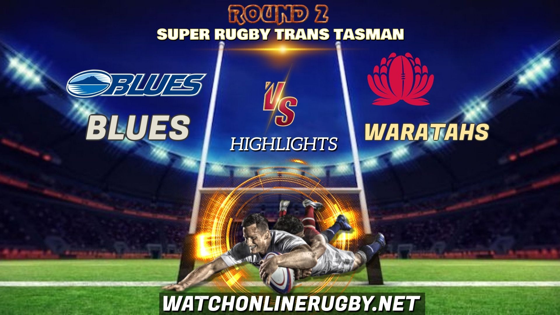 Blues Vs NSW Waratahs Super Rugby Trans Tasman 2021 RD 2