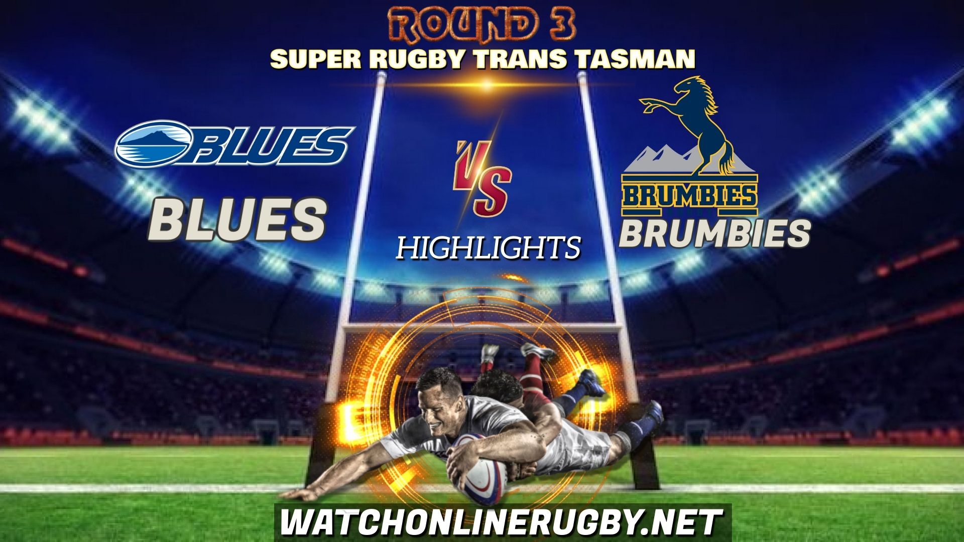Blues Vs Brumbies Super Rugby Trans Tasman 2021 RD 3