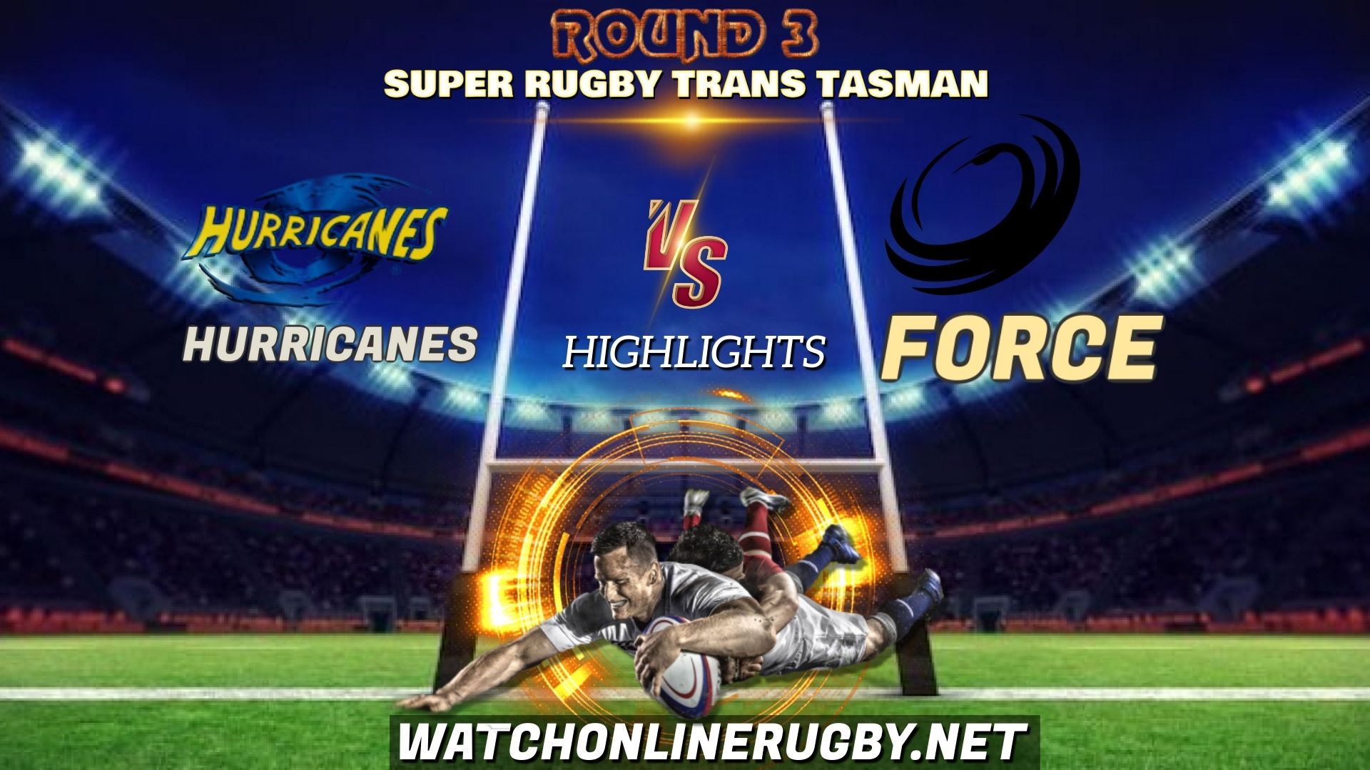 Hurricanes Vs Force Super Rugby Trans Tasman 2021 RD 3