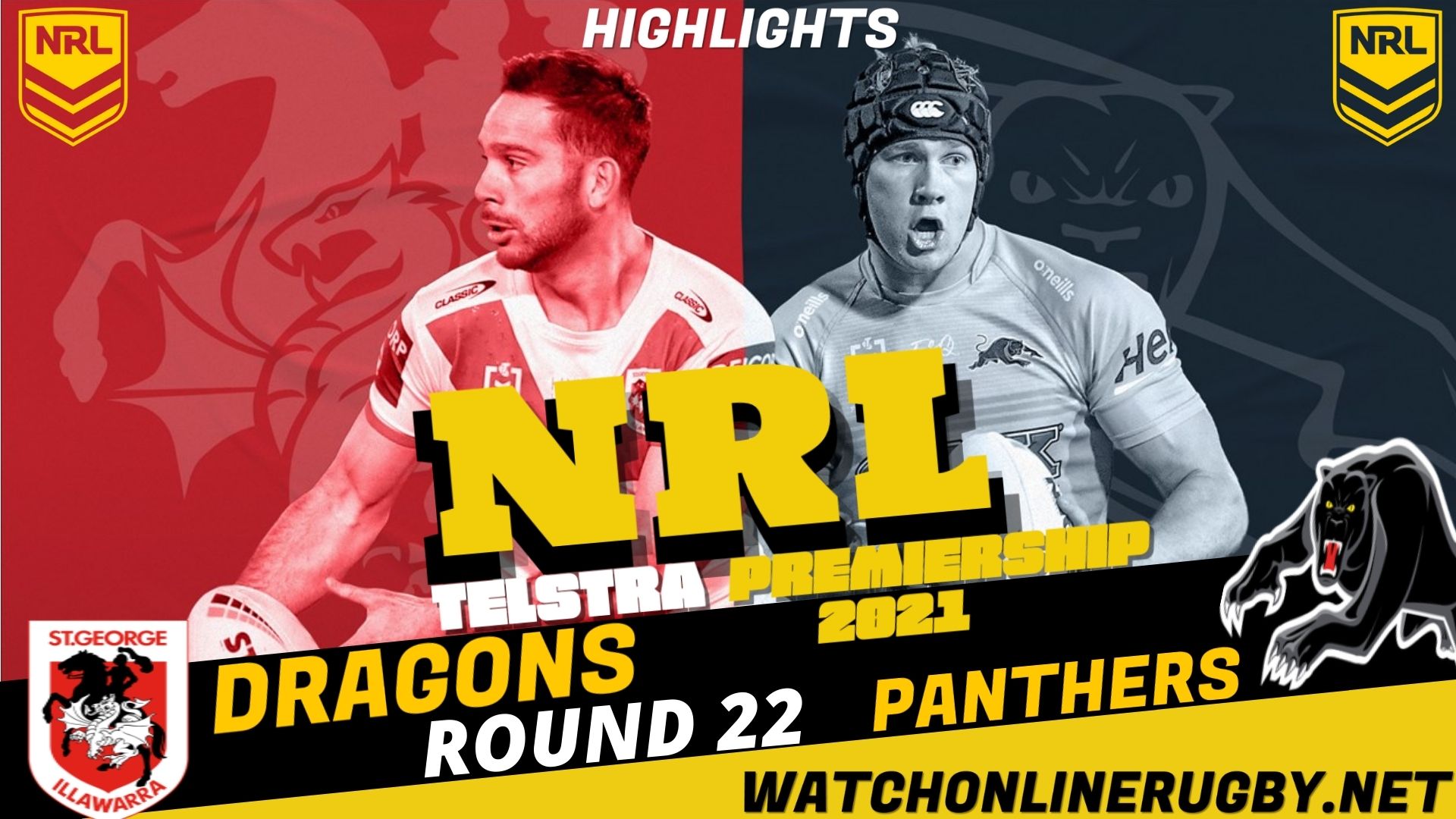 Dragons Vs Panthers Highlights RD 22 NRL Rugby