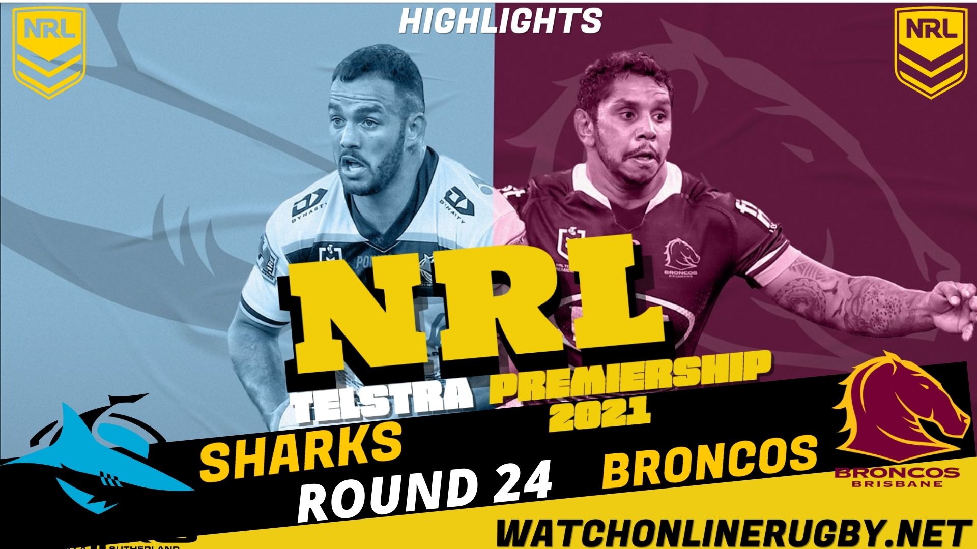 Sharks Vs Broncos Highlights RD 24 NRL Rugby