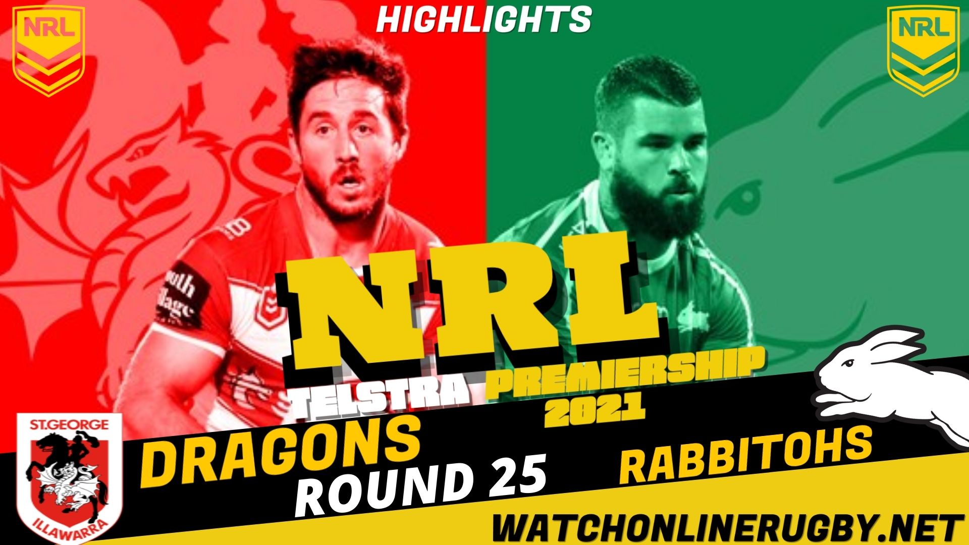 Rabbitohs Vs Dragons Highlights RD 25 NRL Rugby