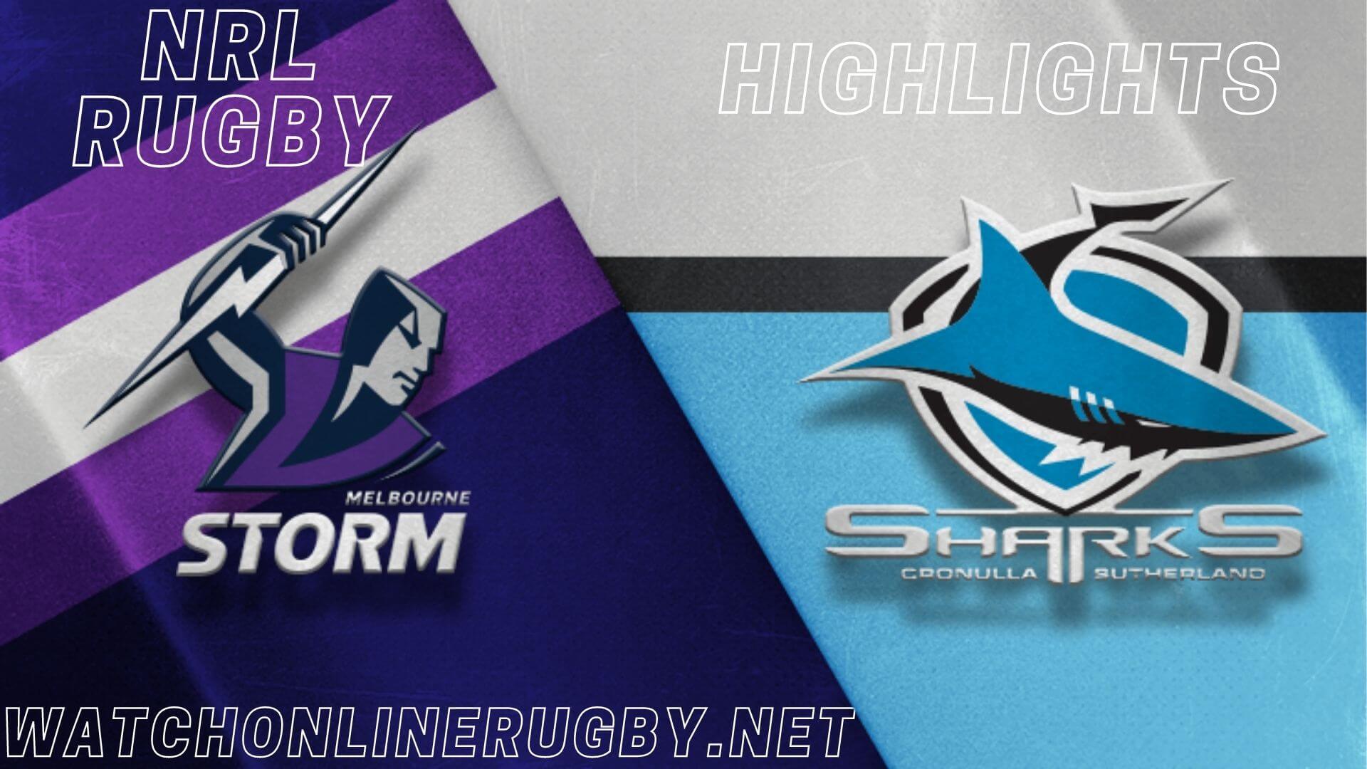 Storm Vs Sharks Highlights RD 6 NRL Rugby