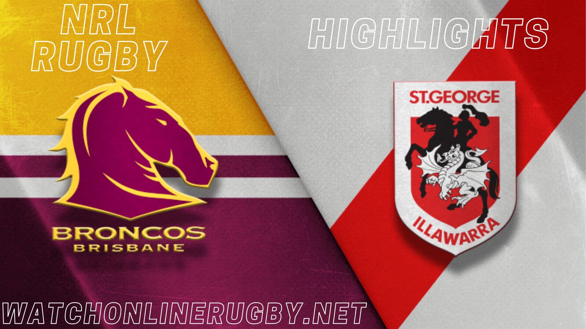 Broncos Vs Dragons Highlights RD 17 NRL Rugby