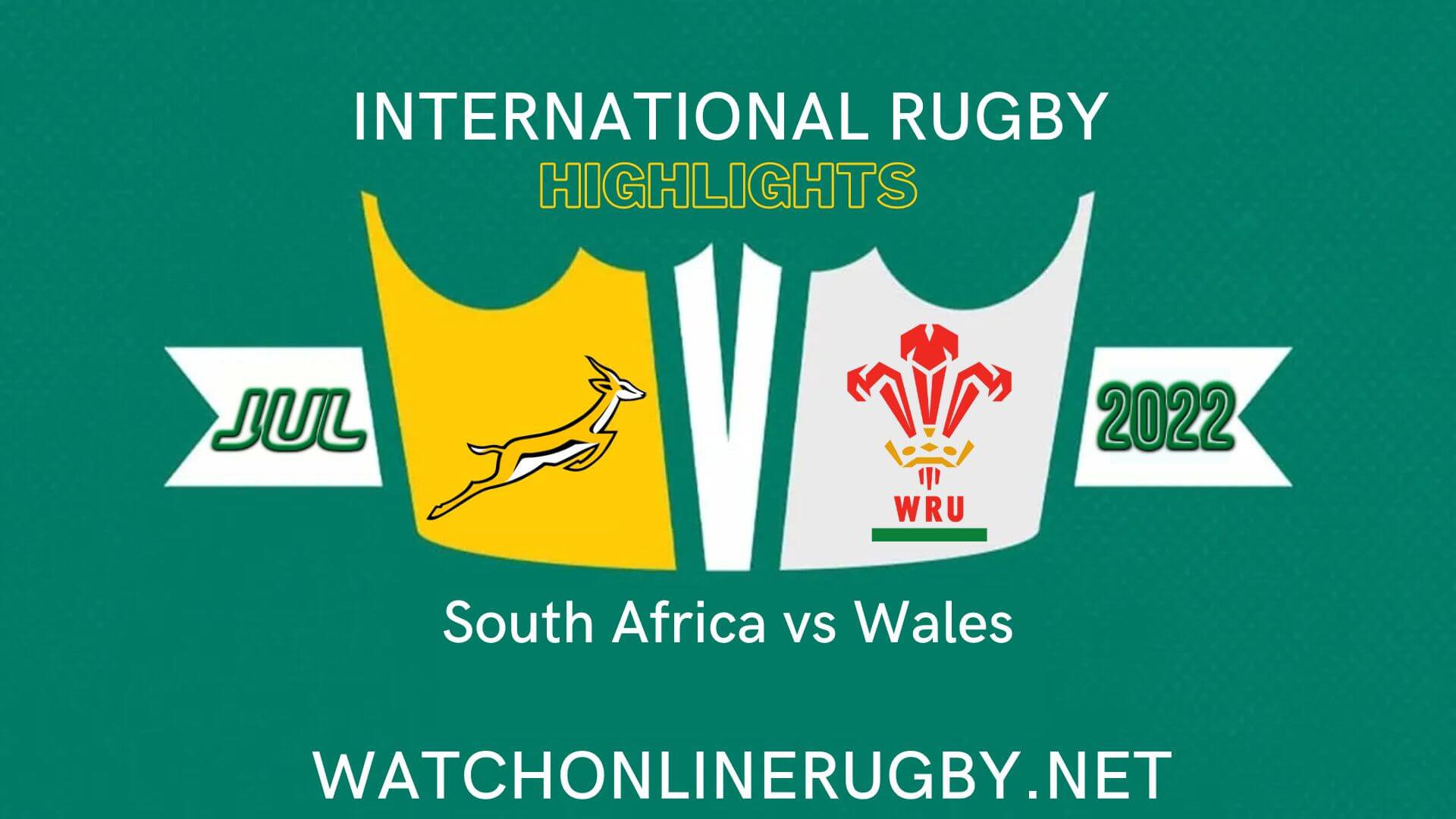 South Africa Vs Wales 2nd Test International Rugby 2022