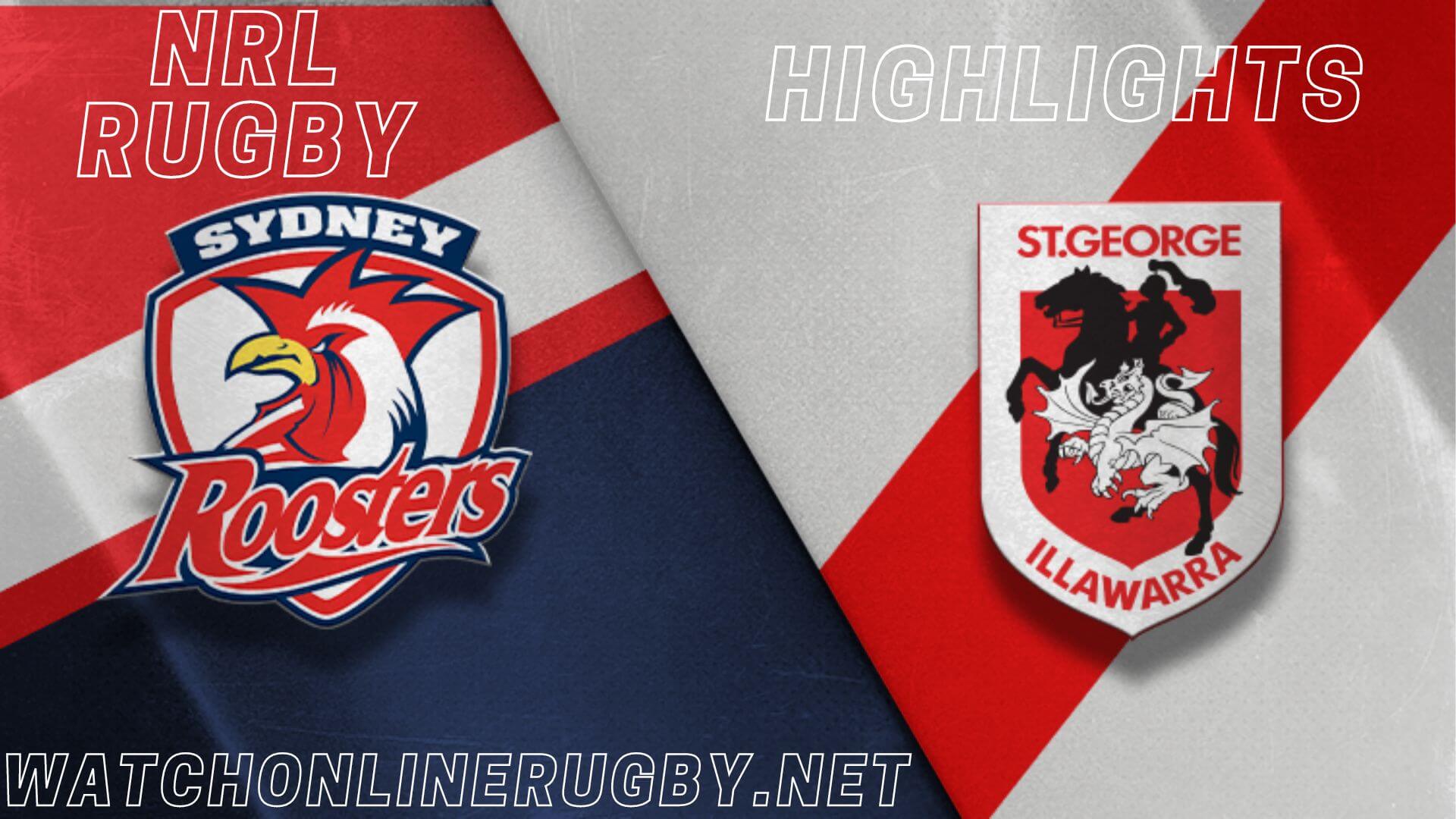 Roosters Vs Dragons Highlights RD 18 NRL Rugby