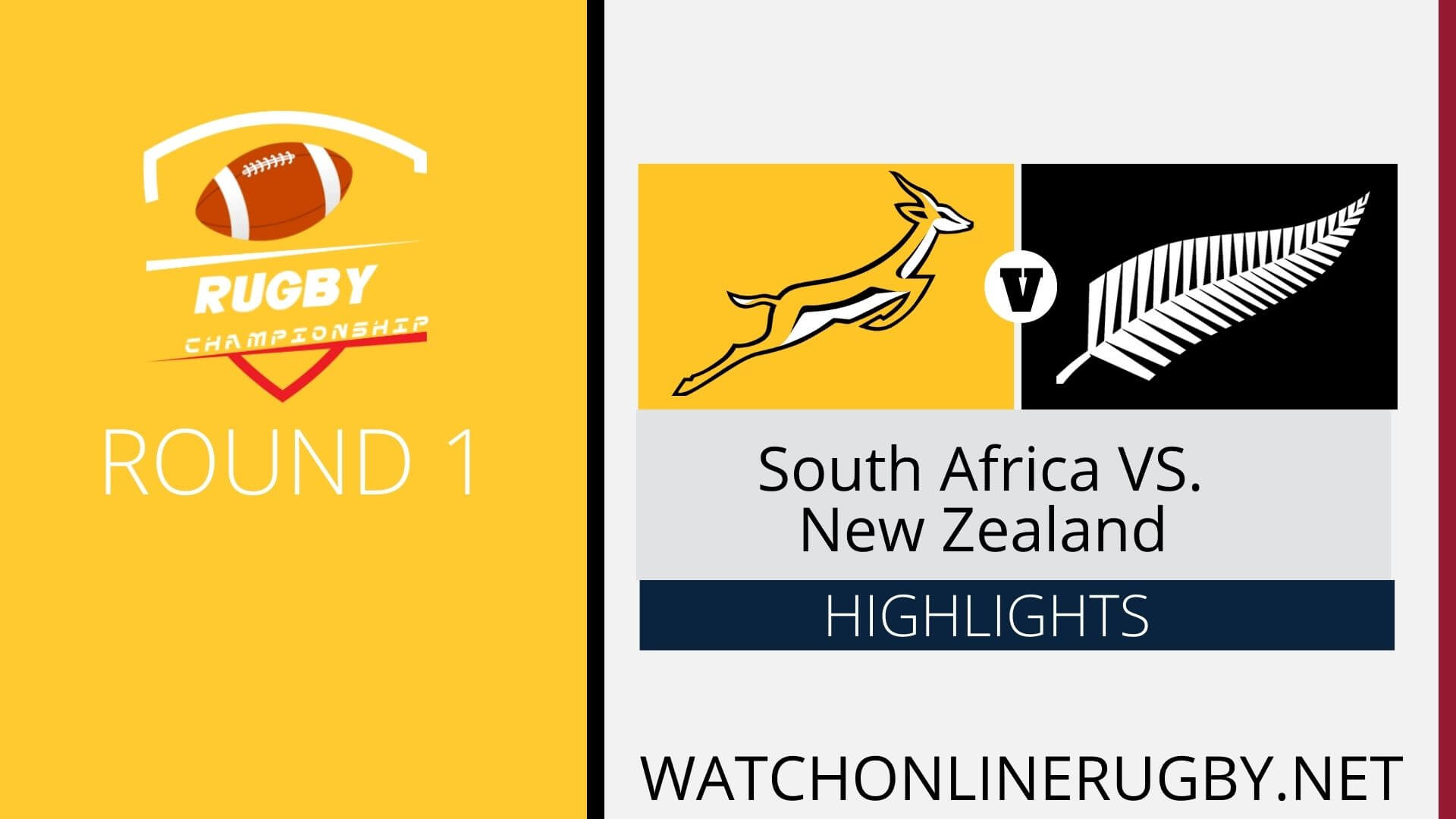South Africa Vs New Zealand Rugby Championship 2022 RD 1