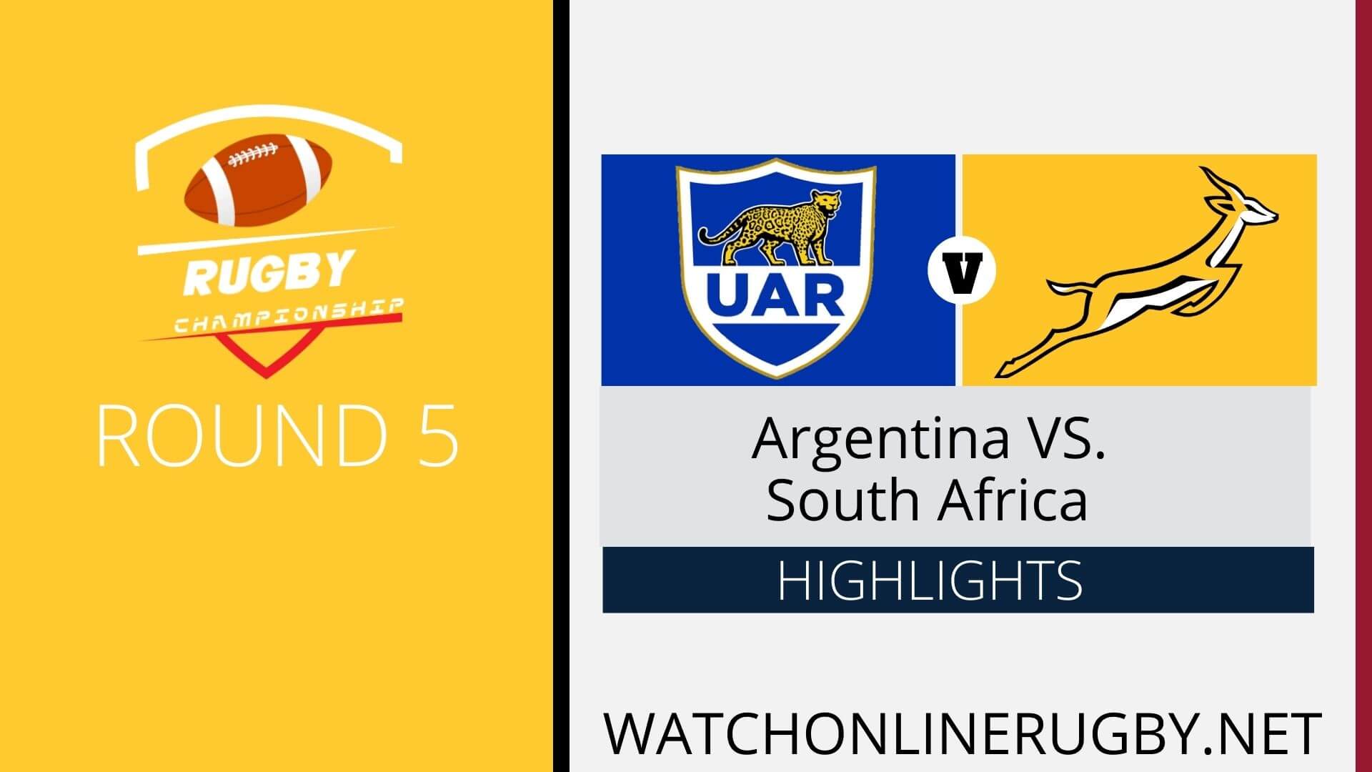 Argentina Vs South Africa Rugby Championship 2022 RD 5