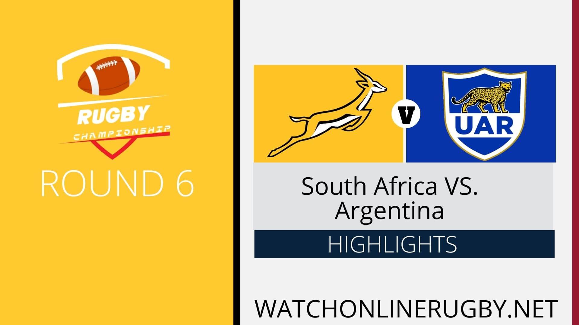 South Africa Vs Argentina Rugby Championship 2022 RD 6