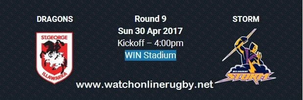 Melbourne Storm vs Dragons live