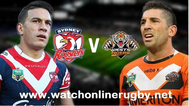 Sydney Roosters vs Wests Tigers live